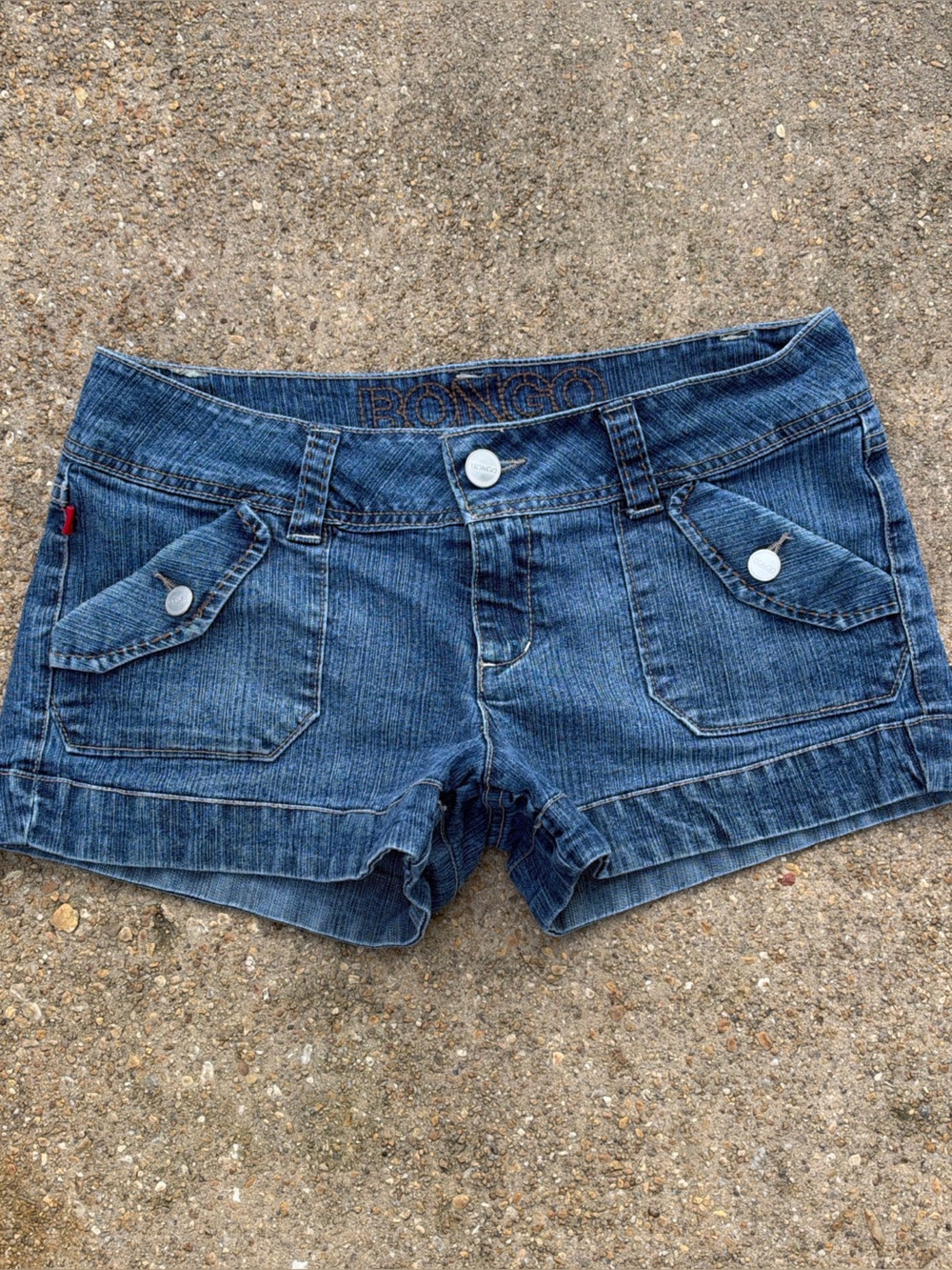 Vintage BONGO Dark Blue Denim Cargo Pocket Shorts